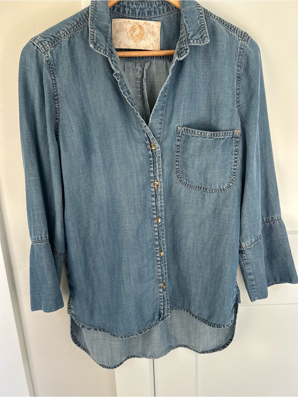 Bella Dahl Medium Blue Denim Button-Front Shirt